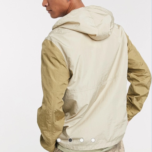 ASOS DESIGN nwt overhead windbreaker in stone m - Picture 4 of 4